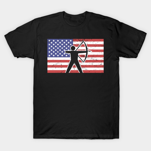 American Flag & Archery T-Shirt by MeatMan